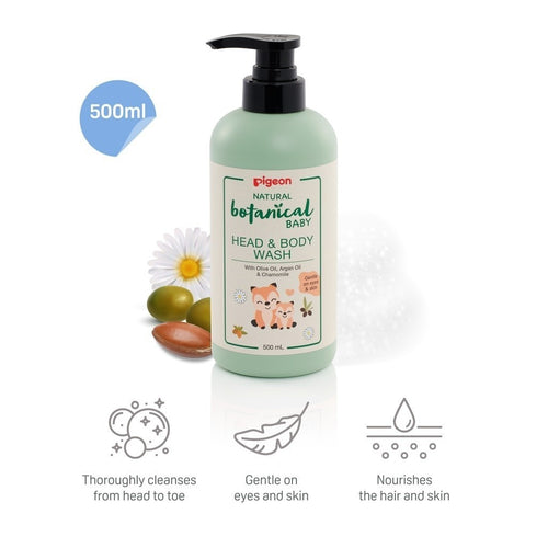 Pigeon Natural Botanical Baby Head & Body Wash 200ml / 500ml