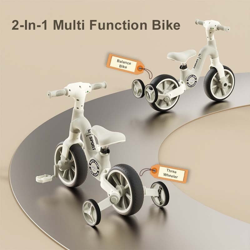 Easy Choice 2-in-1 Children's Balance Bike Three Wheeled Multifunctional Pedals with Music Lighting