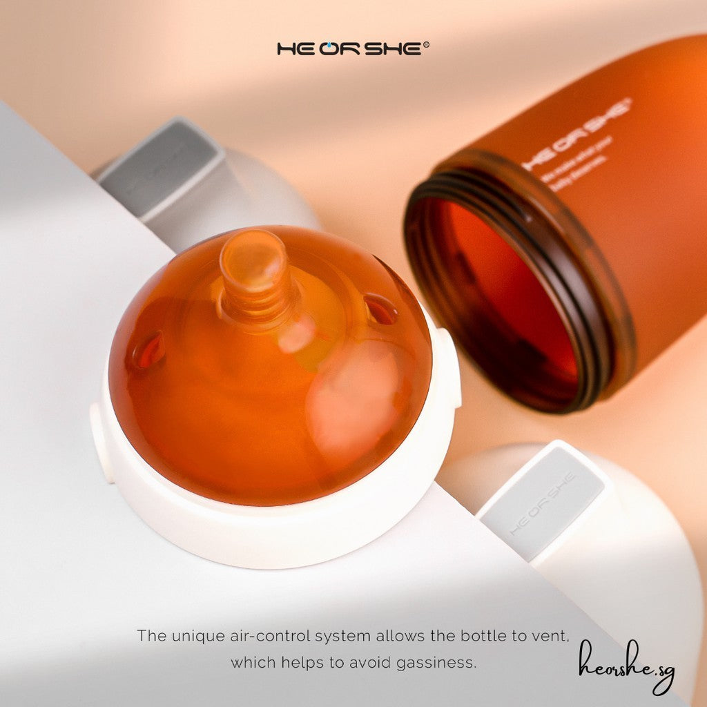 HEORSHE Antibacterial Ultra Wide Neck Silicone Bottle |160ml Twin Pack
