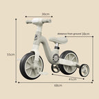 Easy Choice 2-in-1 Children's Balance Bike Three Wheeled Multifunctional Pedals with Music Lighting