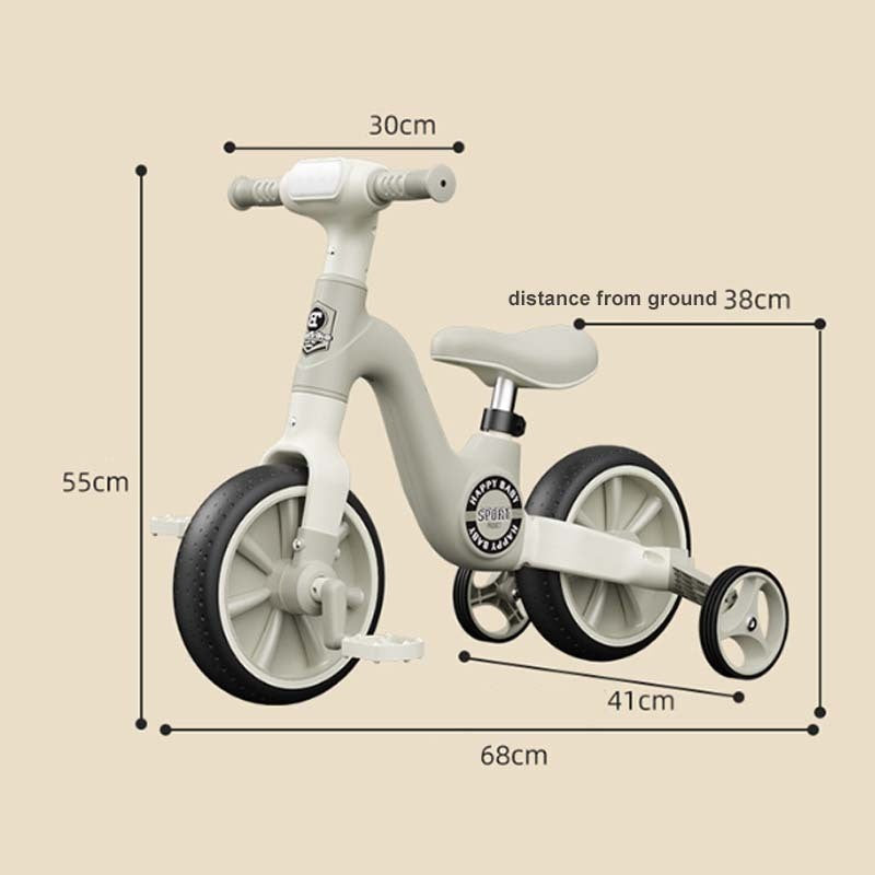 Easy Choice 2-in-1 Children's Balance Bike Three Wheeled Multifunctional Pedals with Music Lighting