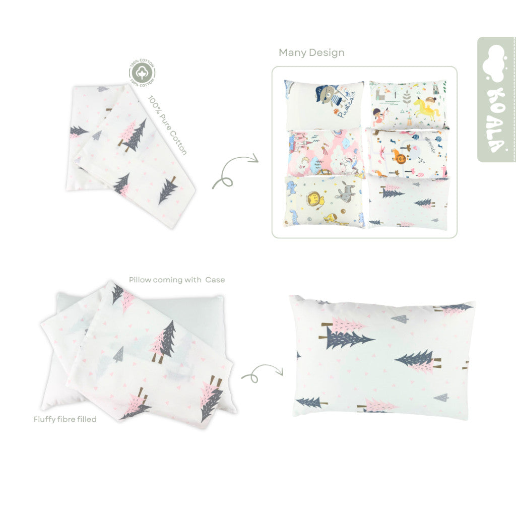 Koala Living 100% Pure Combed Cotton Children Pillow With replacement Cover