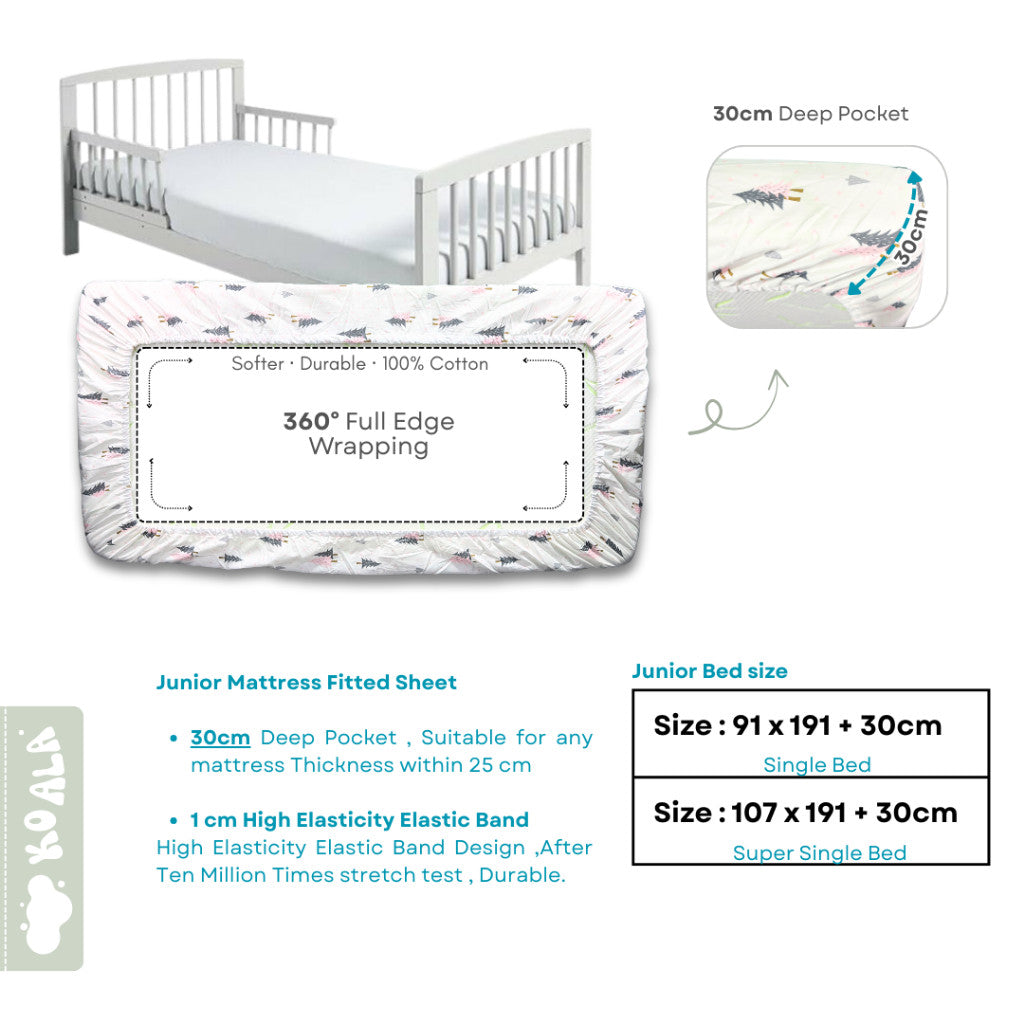 Koala Living 100% Pure Combed Cotton Mattress Fitted Sheet