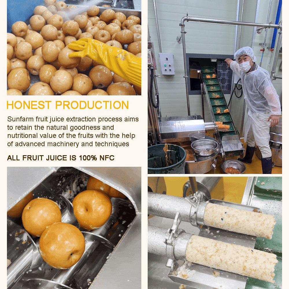 Sun Farm - Korea 100% NFC Real Fruit Juice | No Added Sugar | Natural Sweetness From Fruits | For 8M+ (30 pack 1 crtn)