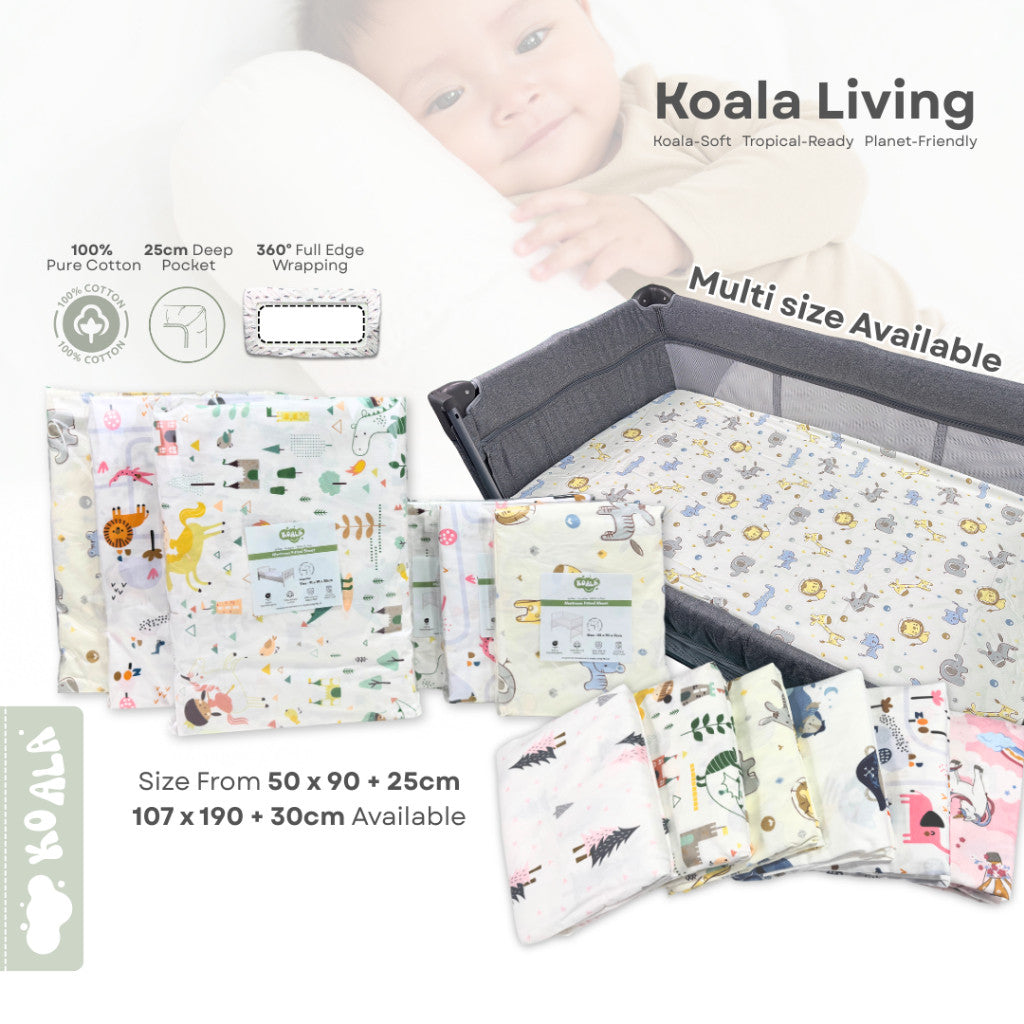 Koala Living 100% Pure Combed Cotton Mattress Fitted Sheet