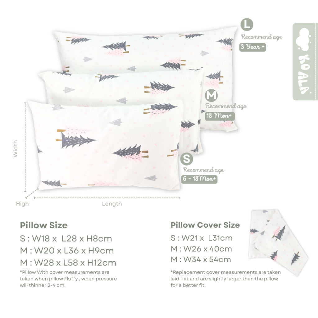 Koala Living 100% Pure Combed Cotton Children Pillow With replacement Cover