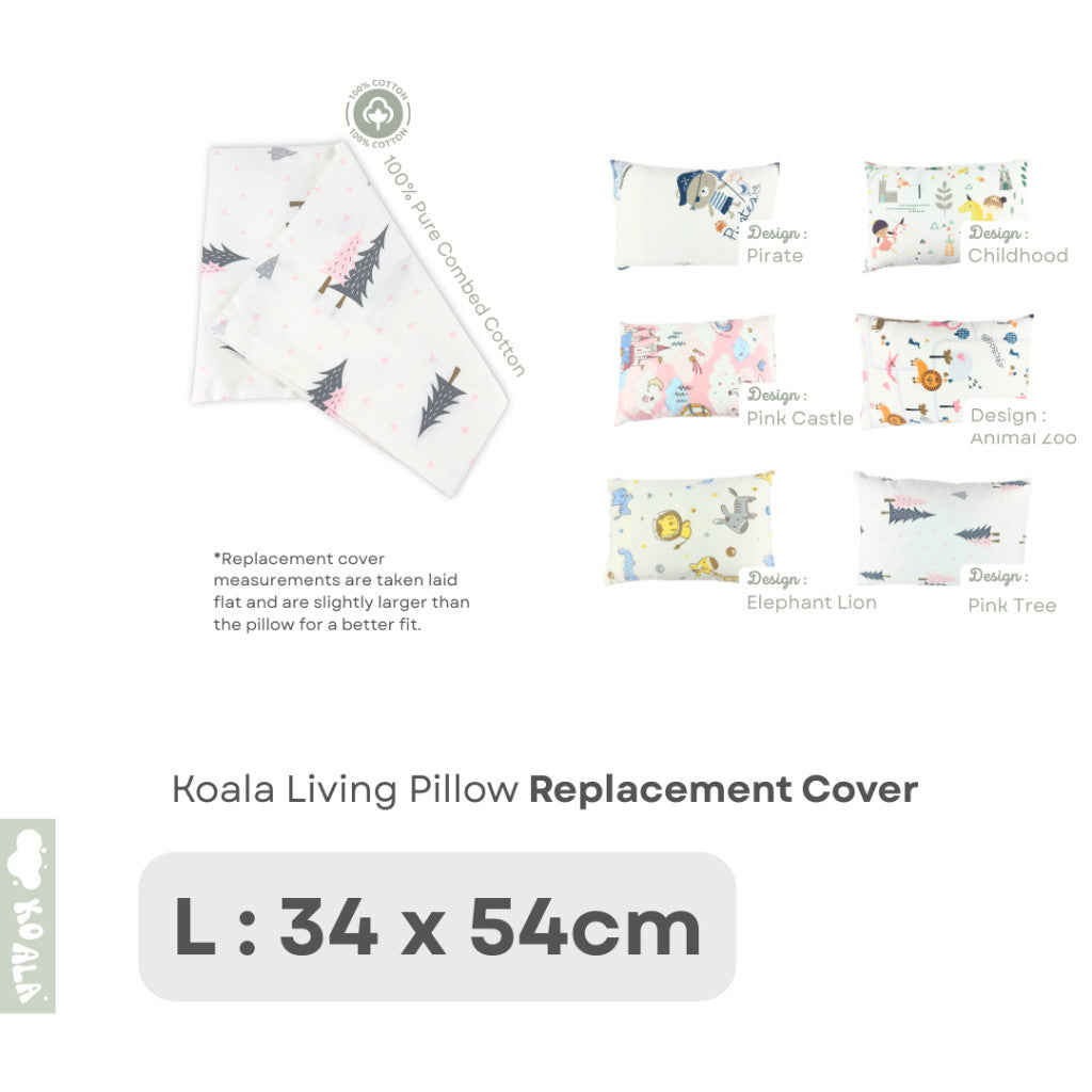 Koala Living 100% Pure Combed Cotton Children Pillow With replacement Cover
