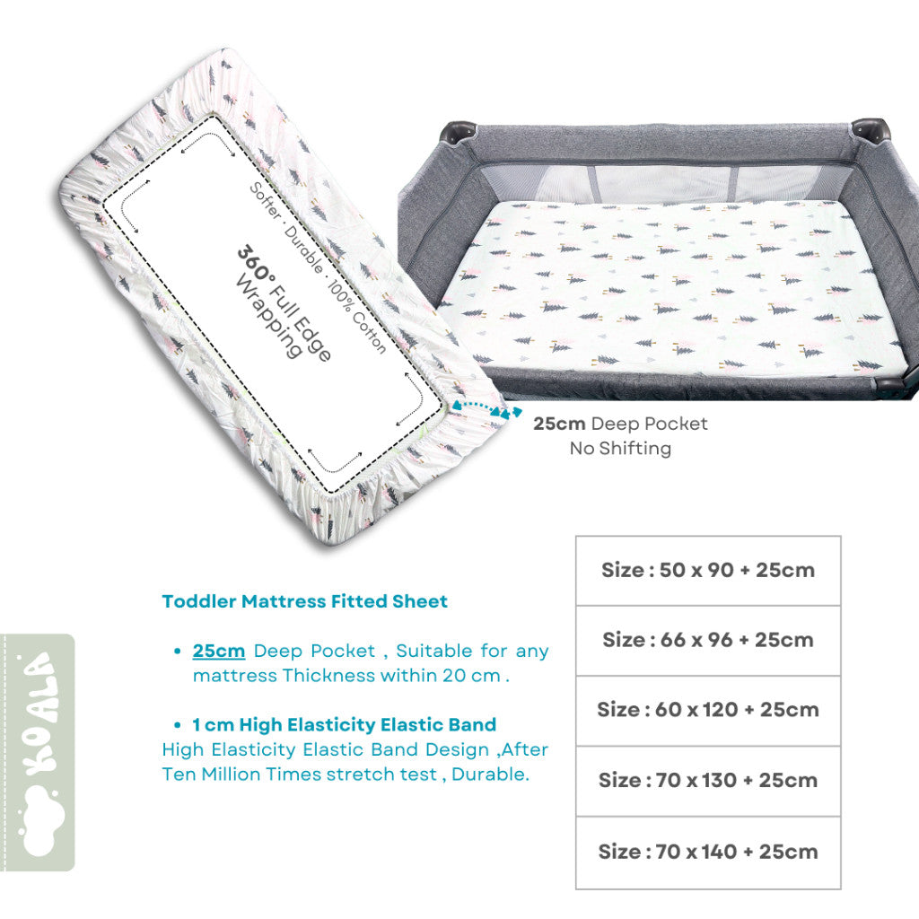 Koala Living 100% Pure Combed Cotton Mattress Fitted Sheet