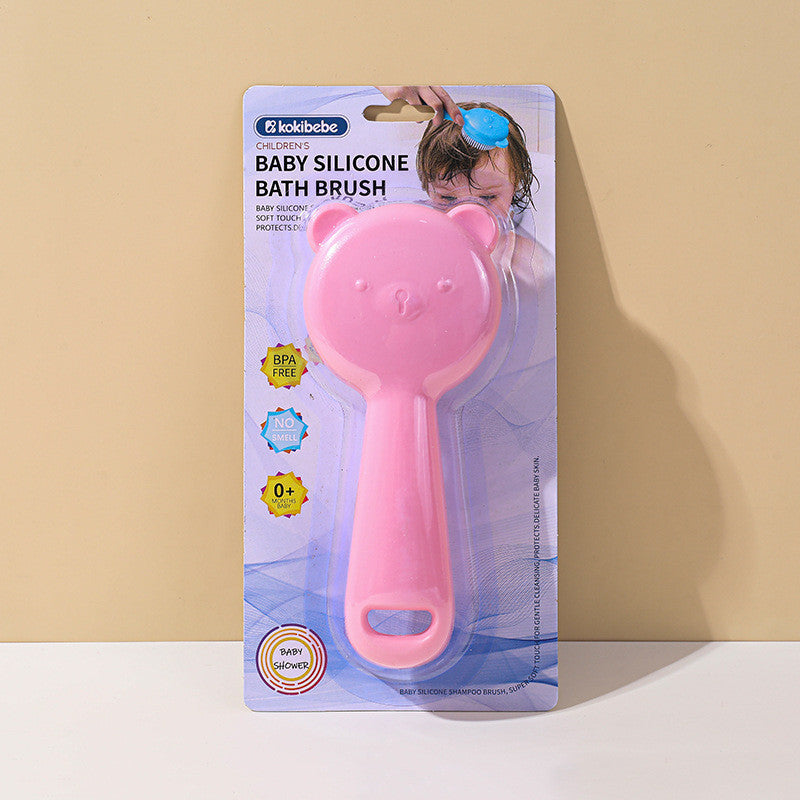 Kokibebe Baby Silicone Bath Brush / Cartoon Silicone Baby Shampoo Brush / Scalp Cleansing & Anti-Itch Hair Washing Comb