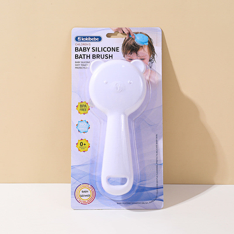 Kokibebe Baby Silicone Bath Brush / Cartoon Silicone Baby Shampoo Brush / Scalp Cleansing & Anti-Itch Hair Washing Comb