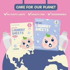 Peachy Bum Baby Safe Laundry Sheets for Travel  [Safe for Sensitive Skin & Phosphate-Free]
