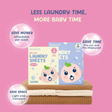 Peachy Bum Baby Safe Laundry Sheets for Travel  [Safe for Sensitive Skin & Phosphate-Free]