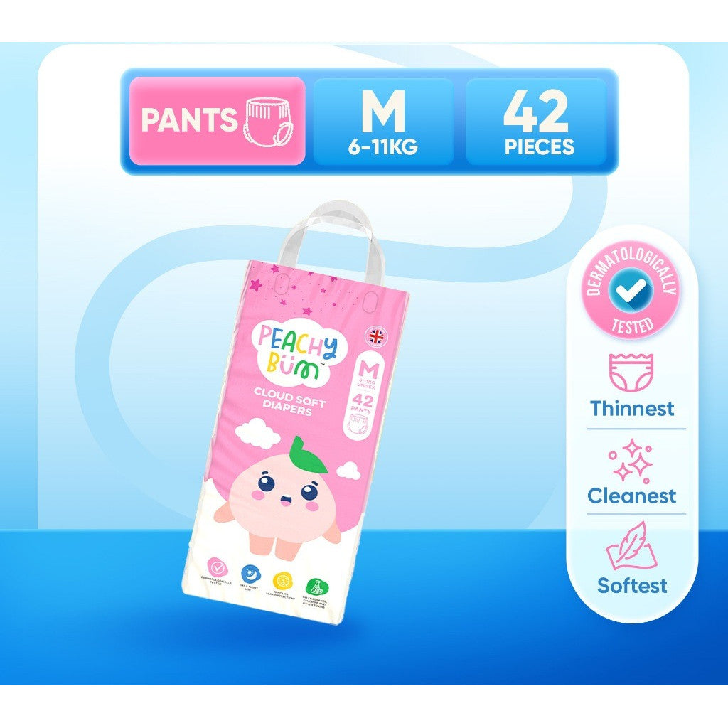 Peachy Bum Cloud Soft Diaper Pants | Size M | L | XL | XXL (1pack)