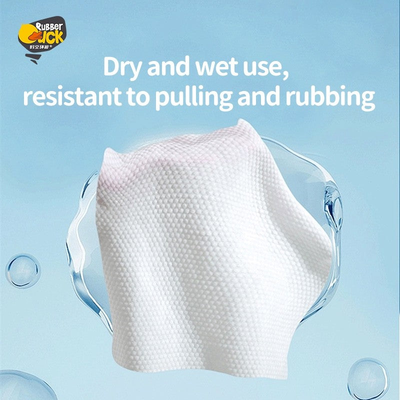 Mums Choice HK Rubber Duck face towel -Sensitive Skin & Dry and Wet Use (60 Pcs)