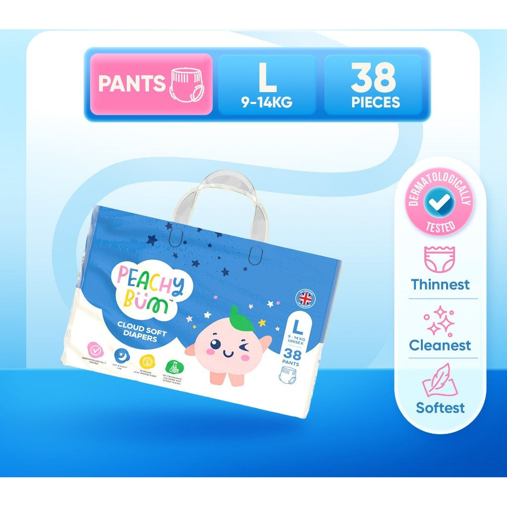 Peachy Bum Cloud Soft Diaper Pants | Size M | L | XL | XXL (1pack)