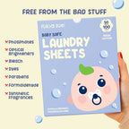 Peachy Bum Baby Safe Laundry Sheets for Travel  [Safe for Sensitive Skin & Phosphate-Free]