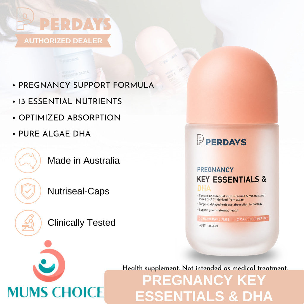PERDAYS Pregnancy Key Essentials & DHA - Complete Prenatal Support with Multivitamins & DHA - 60 Cap