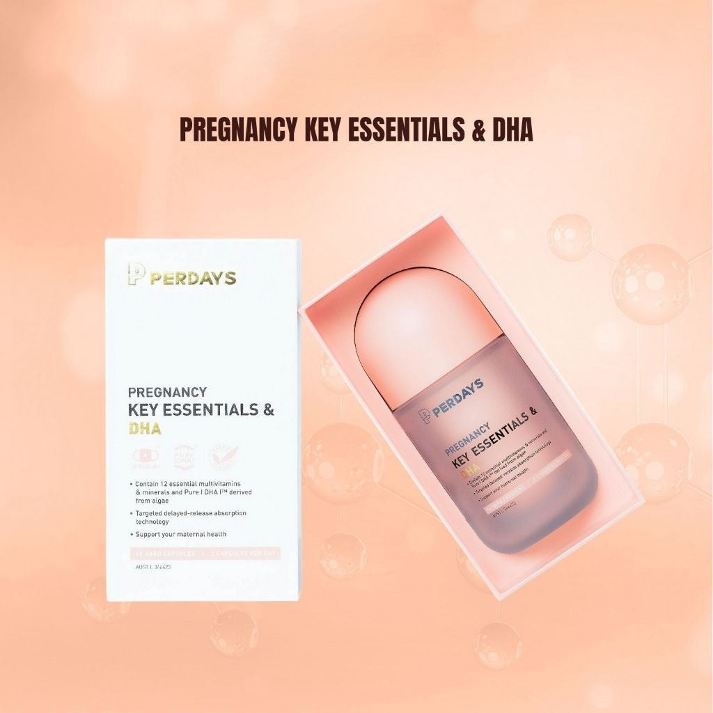 PERDAYS Pregnancy Key Essentials & DHA - Complete Prenatal Support with Multivitamins & DHA - 60 Cap