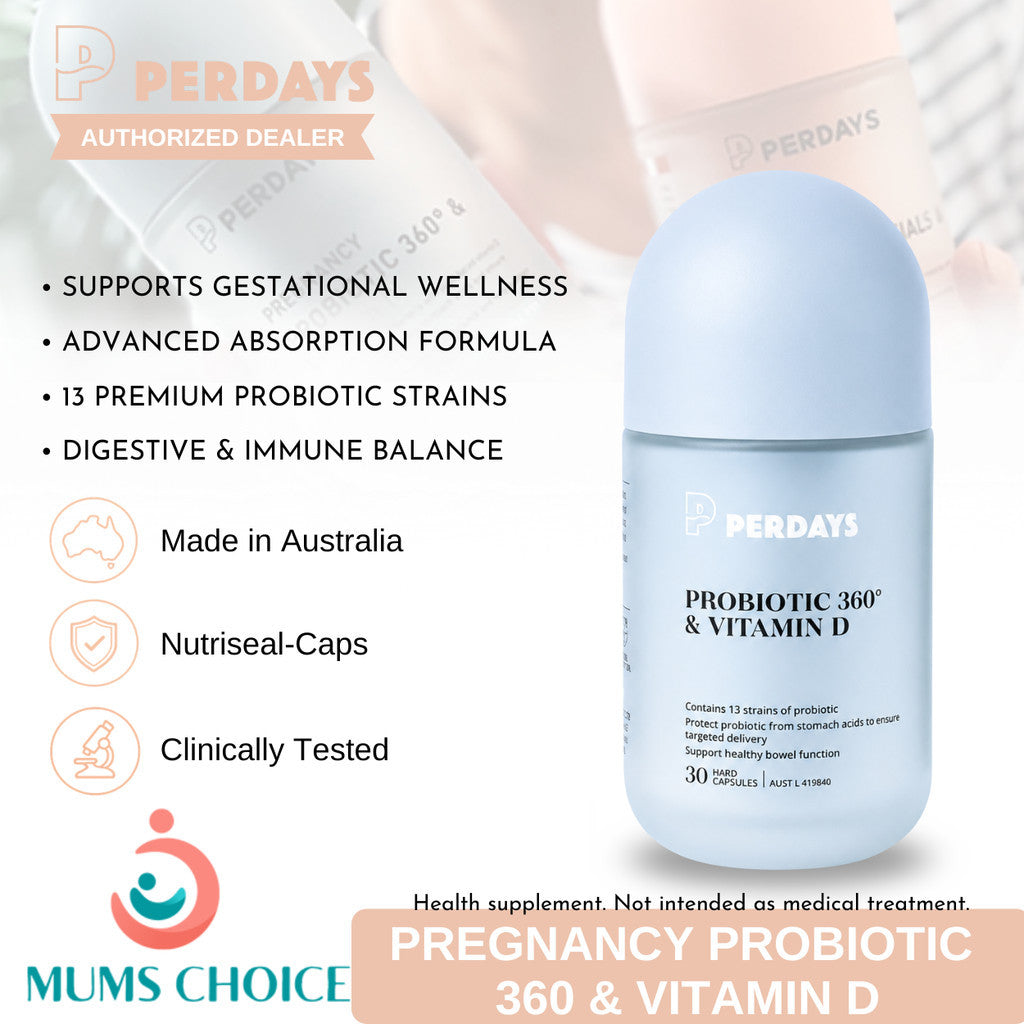 PERDAYS Probiotic 360 & Vitamin D – Probiotic Support for Blood Sugar Balance During Pregnancy - 30c