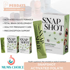 PERDAYS SNAP SHOT Activated Folate - Preconception Support, Folinic Acid, Fetal Brain Health - 20 Sachets