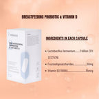 PERDAYS Breastfeeding Probiotic & Vitamin D – Supports Gut Health & Helps Prevent Mastitis - 30 Caps