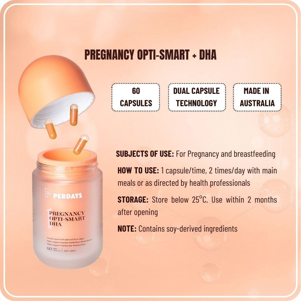 PERDAYS Opti-Smart DHA for Pregnancy - Brain & Vision Support - 60 Capsules