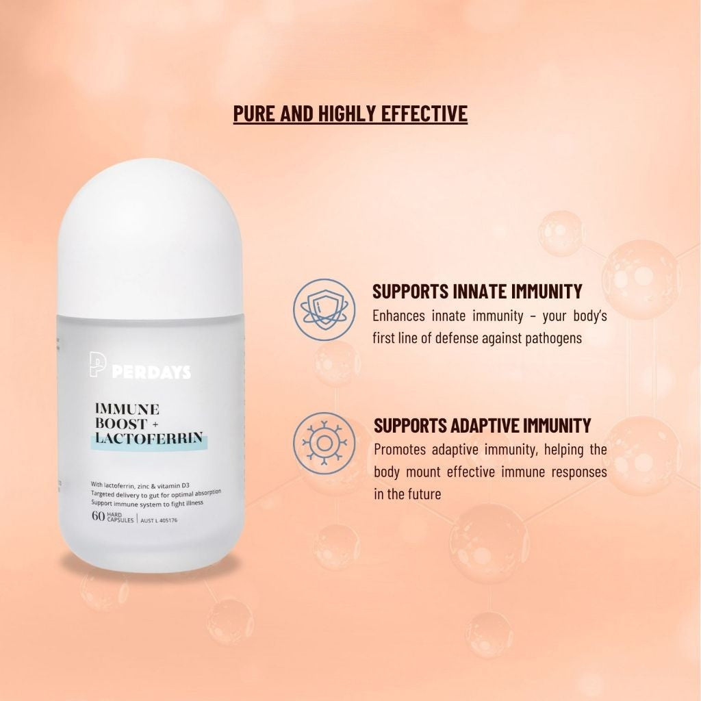 PERDAYS Immune Boost & Lactoferrin – Immunity Support for Pregnant & Breastfeeding Women - 60 Caps