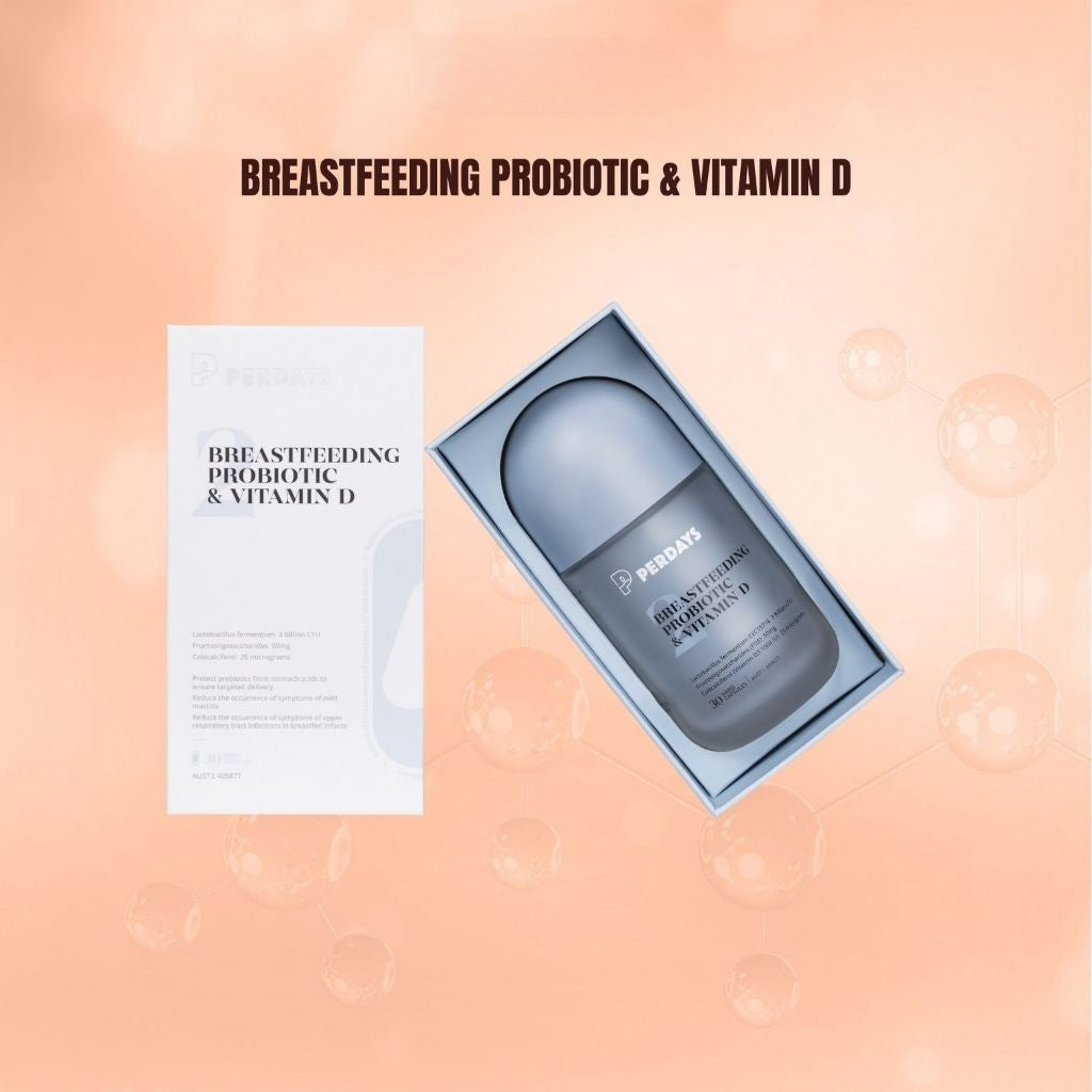 PERDAYS Breastfeeding Probiotic & Vitamin D – Supports Gut Health & Helps Prevent Mastitis - 30 Caps