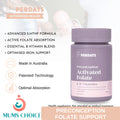 PERDAYS Activated Folate – Folate & B-Vitamins Support for Preconception & Pregnancy - 60 Tabs