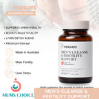 PERDAYS Men's Cleanse & Fertility | Detox, Testosterone & Fertility Support for Men - 60 Tablets