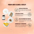 PERDAYS Men's Cleanse & Fertility | Detox, Testosterone & Fertility Support for Men - 60 Tablets