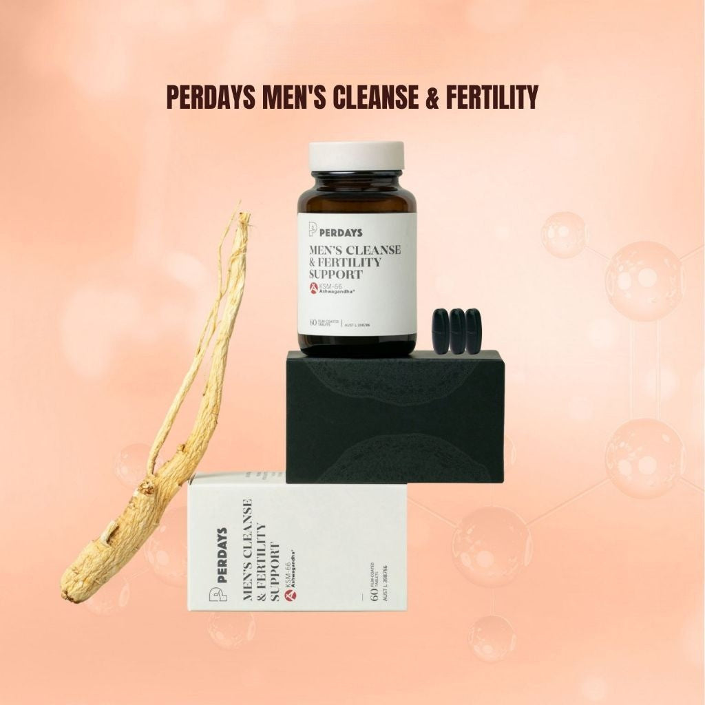PERDAYS Men's Cleanse & Fertility | Detox, Testosterone & Fertility Support for Men - 60 Tablets