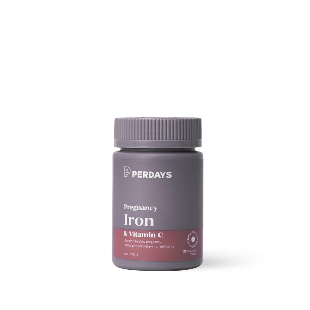 PERDAYS Pregnancy Iron + Vitamin C – Iron Supplement for Pregnant Women - 30 Tabs