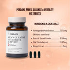 PERDAYS Men's Cleanse & Fertility | Detox, Testosterone & Fertility Support for Men - 60 Tablets