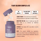 PERDAYS Plant Calcium Complex + K2 - Non-Constipating Calcium for Pregnancy & Bone Health - 60 Tabs