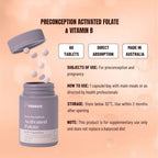 PERDAYS Activated Folate – Folate & B-Vitamins Support for Preconception & Pregnancy - 60 Tabs