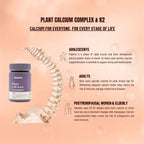 PERDAYS Plant Calcium Complex + K2 - Non-Constipating Calcium for Pregnancy & Bone Health - 60 Tabs