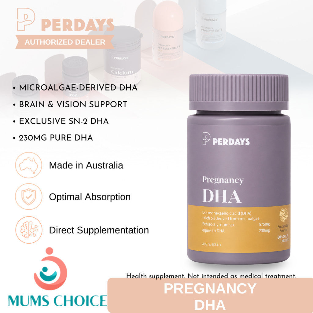 PERDAYS Pregnancy DHA  - Sn2 DHA - Brain & Eye Development Support - 60 Capsules
