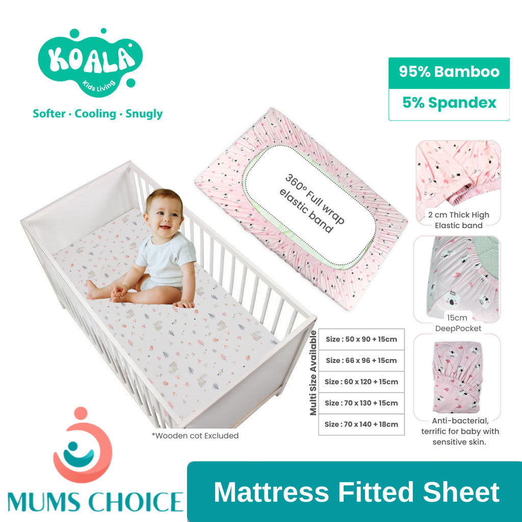 Koala Living ultra soft baby mattress fitted sheet with 360degree full wrap