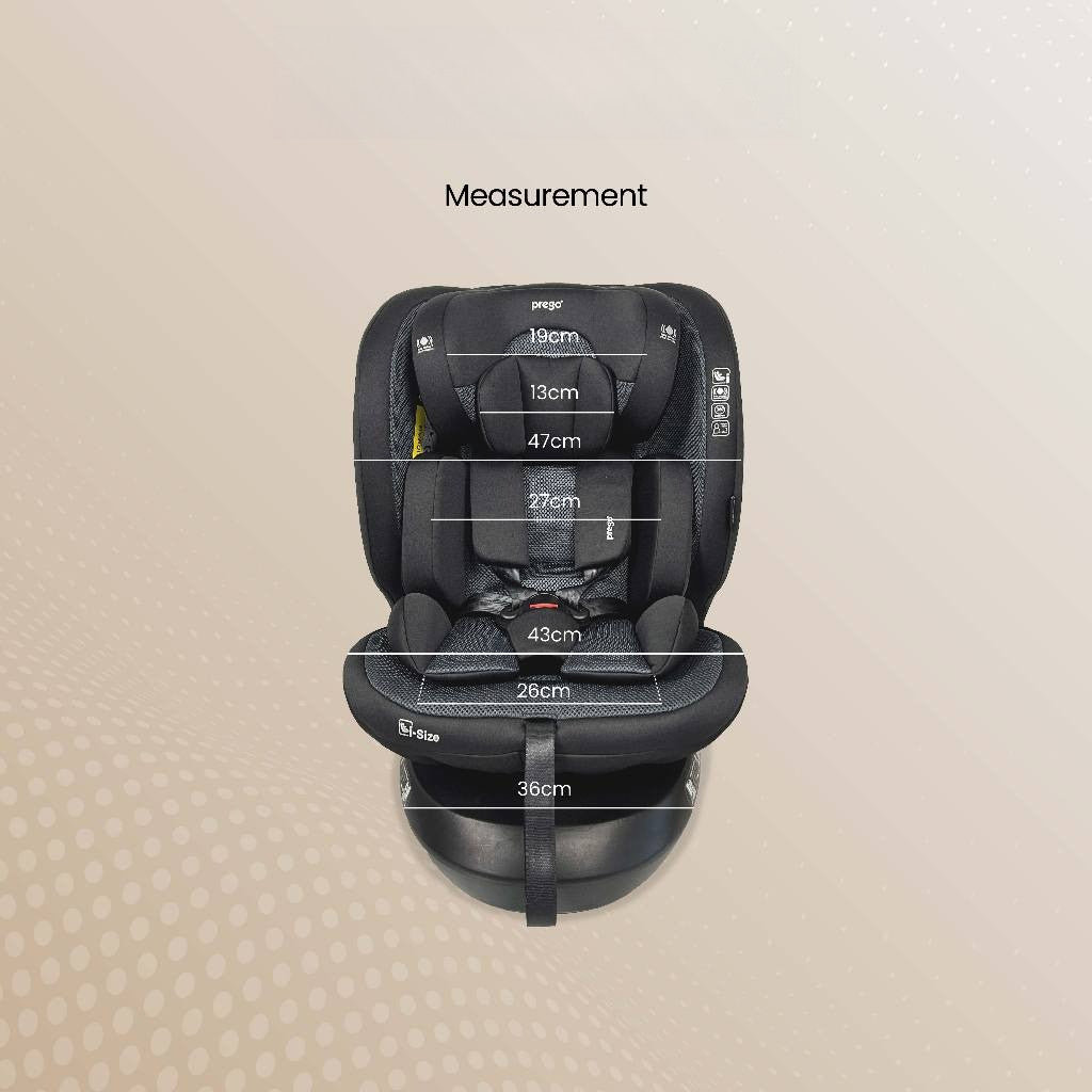Prego Baby i-Max Car Seat i-Size Certified UN R129 for Newborns until 150cm Height