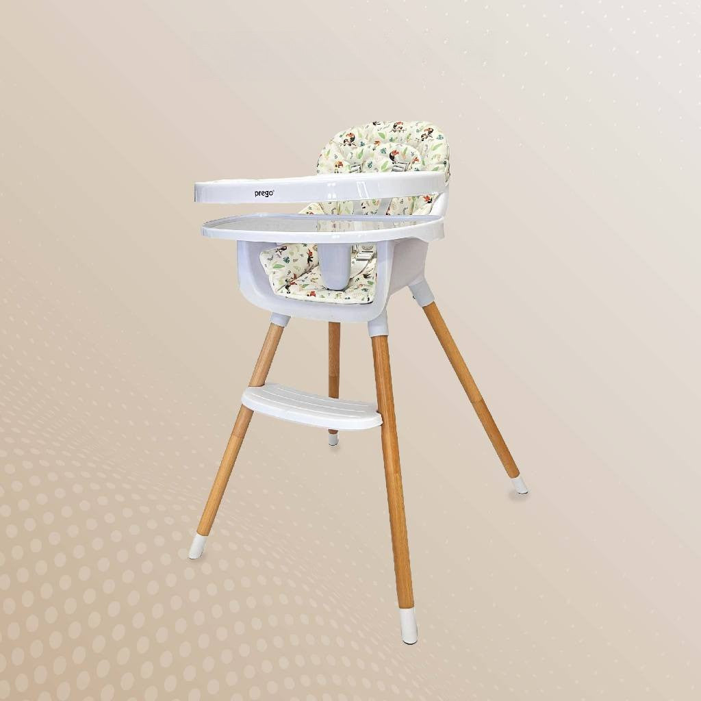 Prego Baby Angsana Beechwood High Chair Feeding