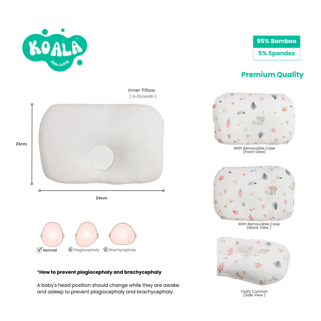 Koala Living Ultra soft Infant Dimple Pillow 95%Bamboo + 5%spandex