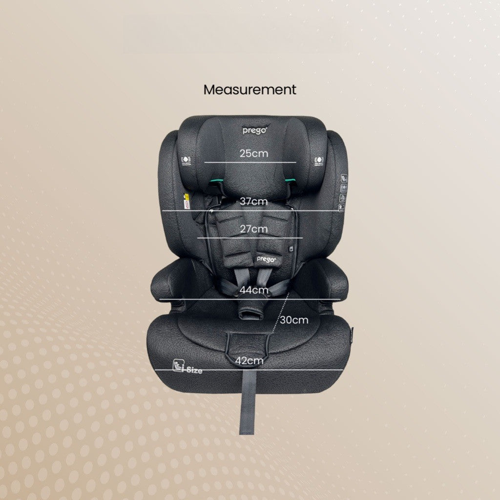 Prego i-Zedd i-Size Child Car Seat ISOFIX Rear + Forward Facing from 40–150cm with R129 Certified