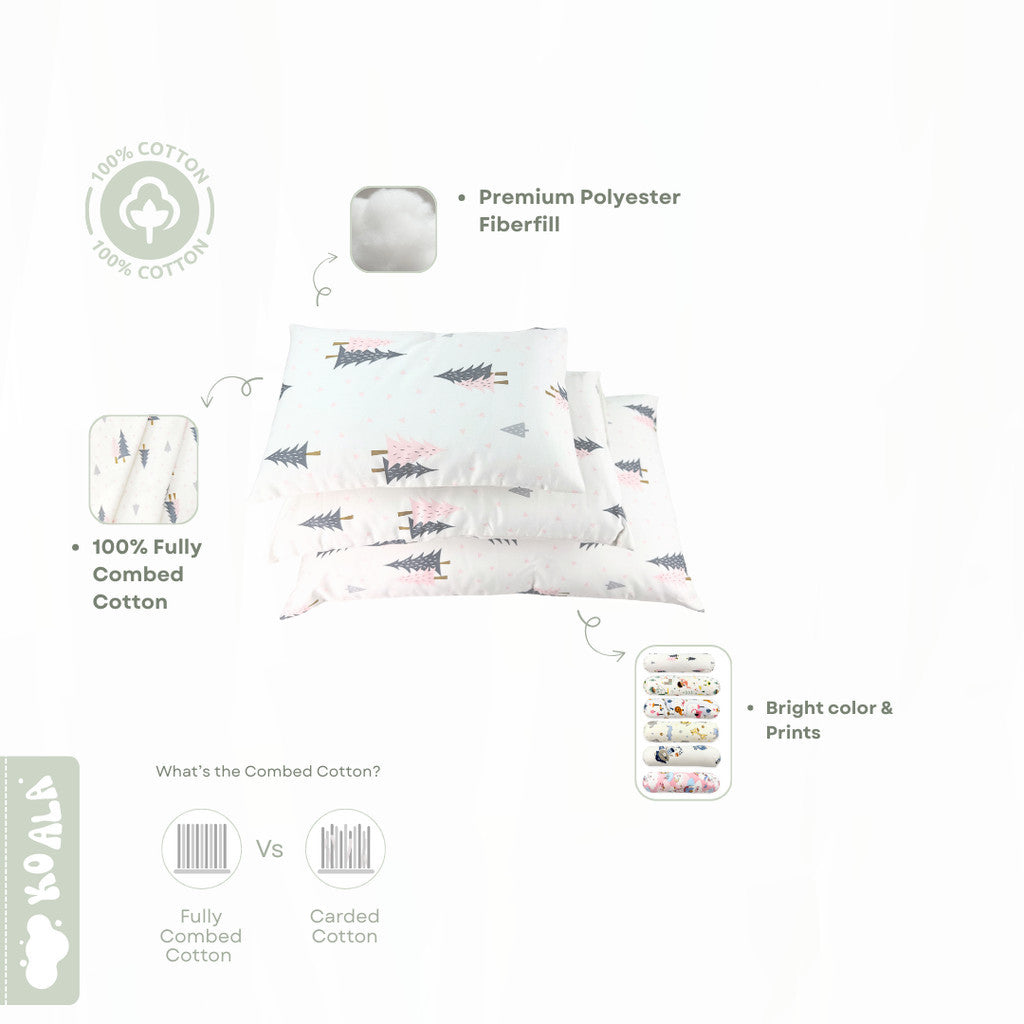 Koala Living 100% Pure Combed Cotton Children Pillow With replacement Cover