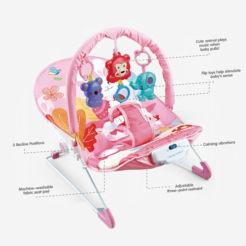 Gift Station Multifunction Baby Rocker with Music & Vibration | Adjustable Infant Bouncer Seat