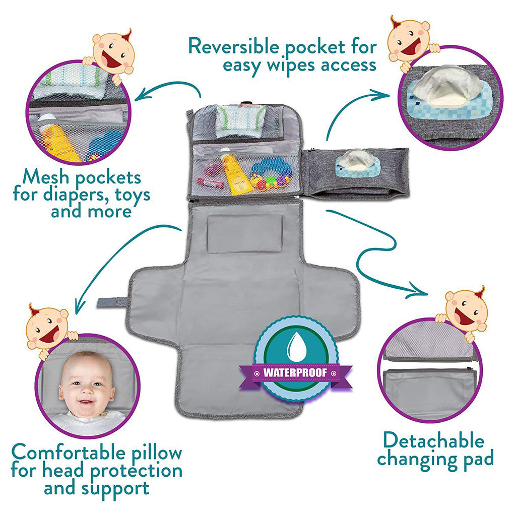 Mums Choice Waterproof Baby Diaper Bag with Changing Station Portable Large Capacity Mommy Bag