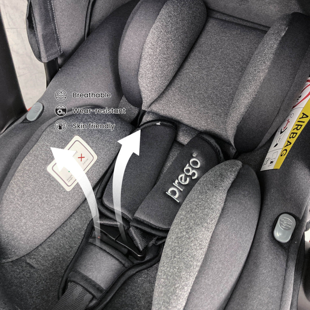 Prego Baby Airmax Pro i-Size Baby Car Seat + ISOFIX Base | 40–85cm (0–13kg) for Newborn Infant Carrier ECE R129