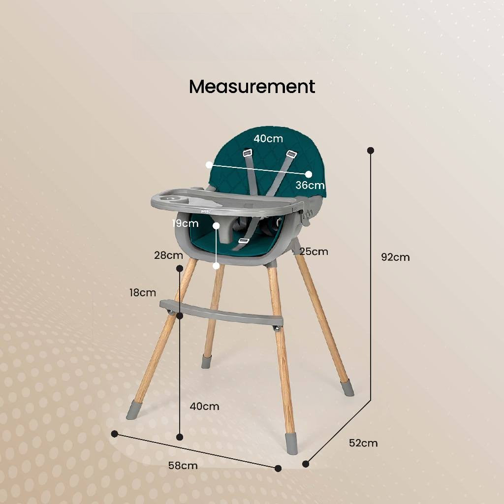 Prego Baby Bee High Chair Beech Wood