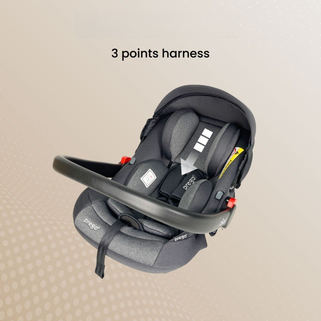 Prego Baby Airmax Pro i-Size Baby Car Seat + ISOFIX Base | 40–85cm (0–13kg) for Newborn Infant Carrier ECE R129