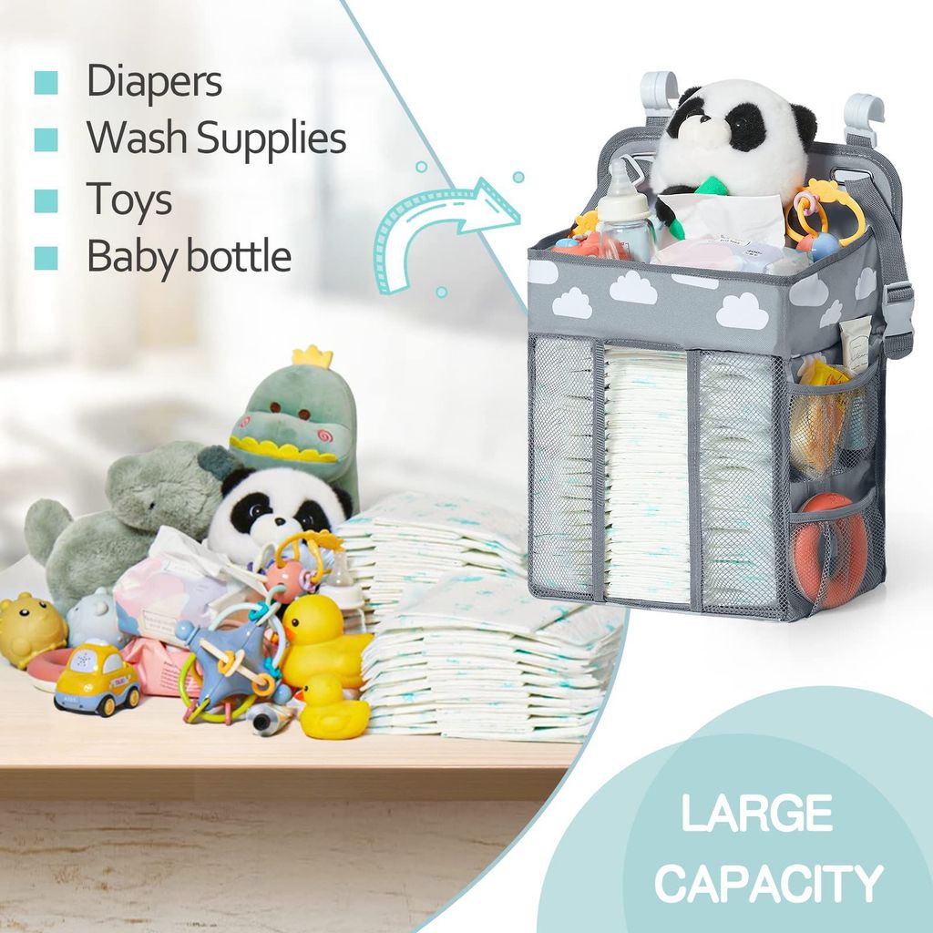 Mums Choice Baby Diaper Organizer Large Capacity Hanging Crib & Stroller Storage Bag